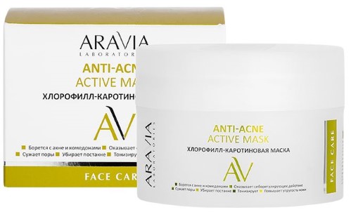 Изображение товара Маска для лица Aravia laboratories anti-acne с хлорофиллом и каротинами 150 мл