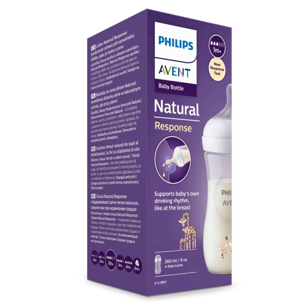 Avent бутылочка для кормления natural response 260 мл scy903/66 - цена 1083  руб., купить в интернет аптеке в Бронницах Avent бутылочка для кормления  natural response 260 мл scy903/66, инструкция по применению