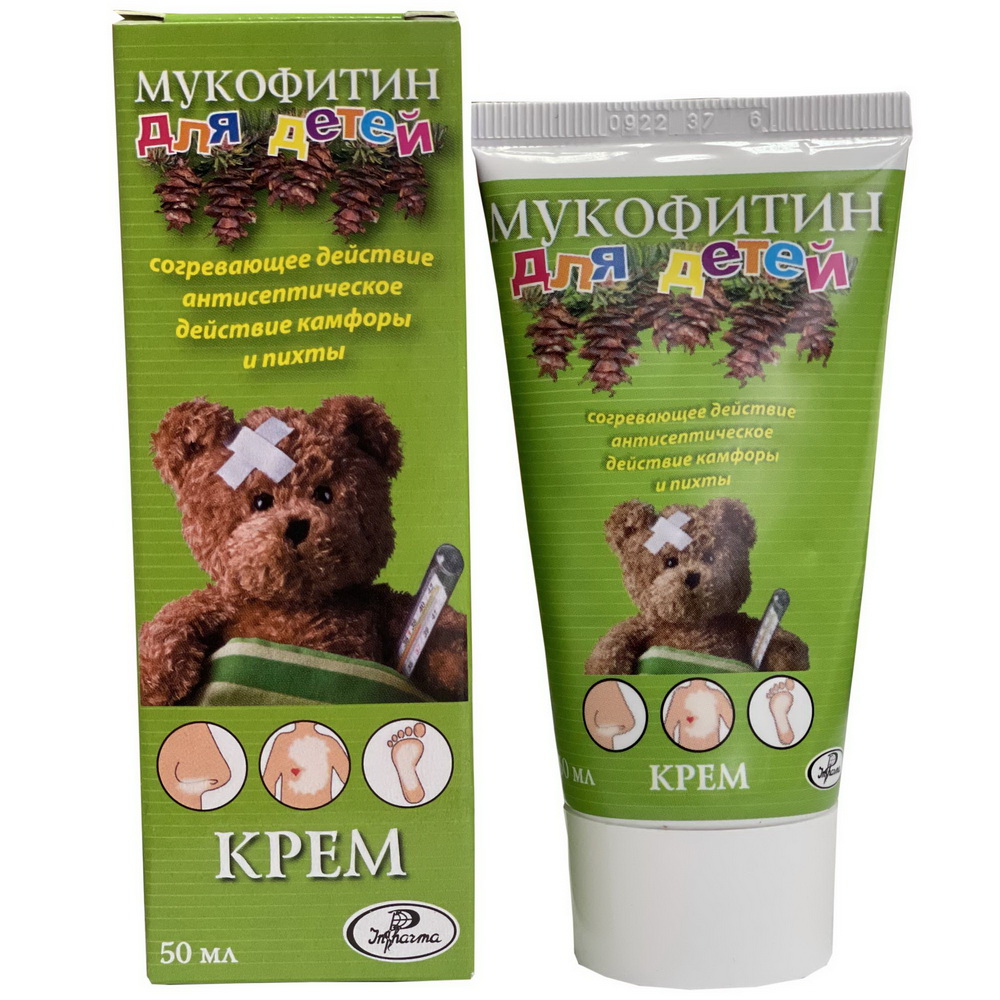 Изображение товара Мукофитин крем для детей 50 мл для ухода при кашле простуде бронхо-легочной системе