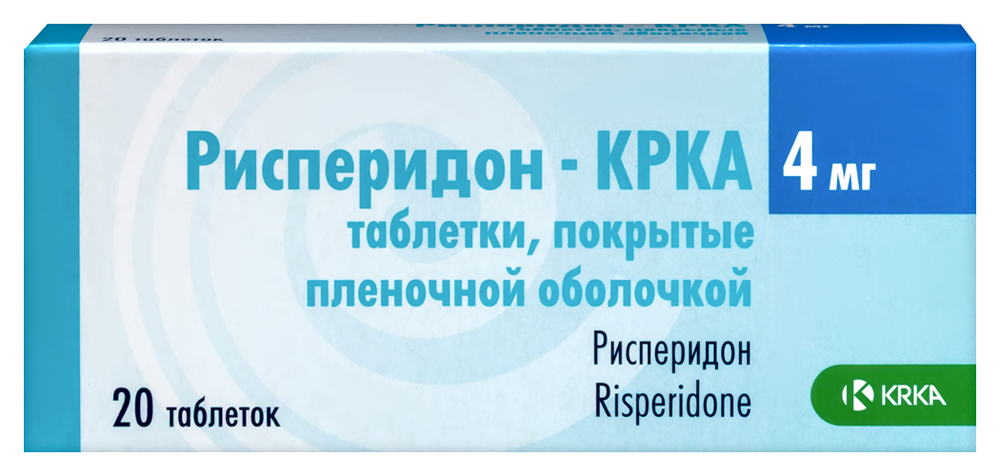 Изображение товара Рисперидон-крка 4 мг таблетки 20 шт. для лечения шизофрении и биполярных расстройств