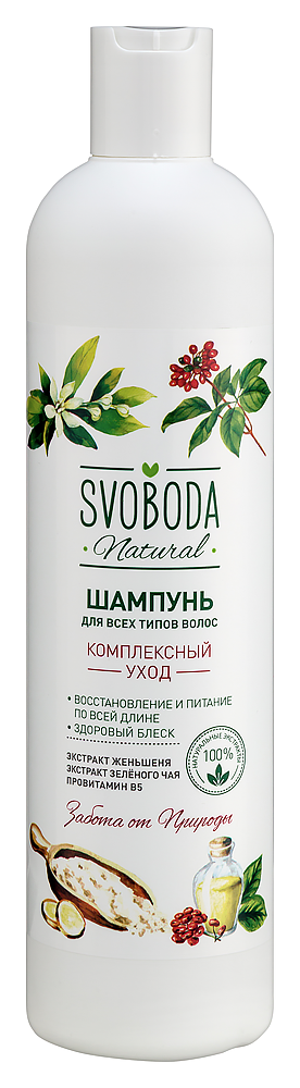 Изображение товара Svoboda natural шампунь для всех типов волос экстракт женьшеня экстракт зеленого чая провитамин в 5 430 мл