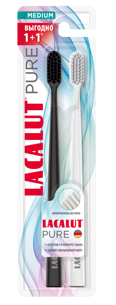 Изображение товара Lacalut pure зубная щетка средней жесткости 2 шт.