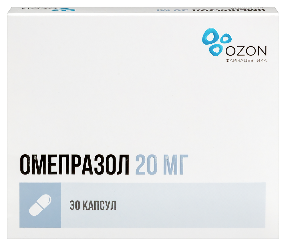 Изображение товара Омепразол 20 мг капсулы кишечнорастворимые 30 шт