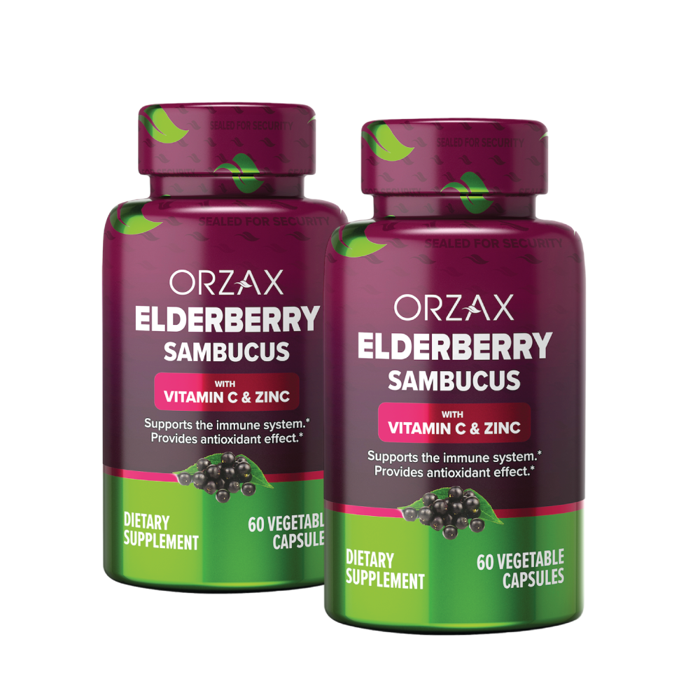 Изображение товара Набор из 2-х уп ОРЗАКС Елдберри (Черная бузина) с витамином С и цинком 60 шт.