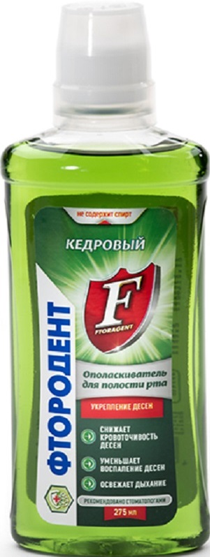 Изображение товара Фтородент ополаскиватель для полости рта кедровый 275 мл
