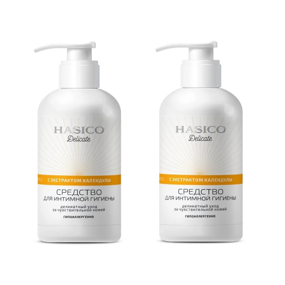 Изображение товара Набор из 2х уп Hasico delicate средство для интимной гигиены с экстрактом календулы 250 мл по спец.цене Изображение товара Набор из 2х уп Hasico delicate средство для интимной гигиены с экстрактом календулы 250 мл по спец.цене