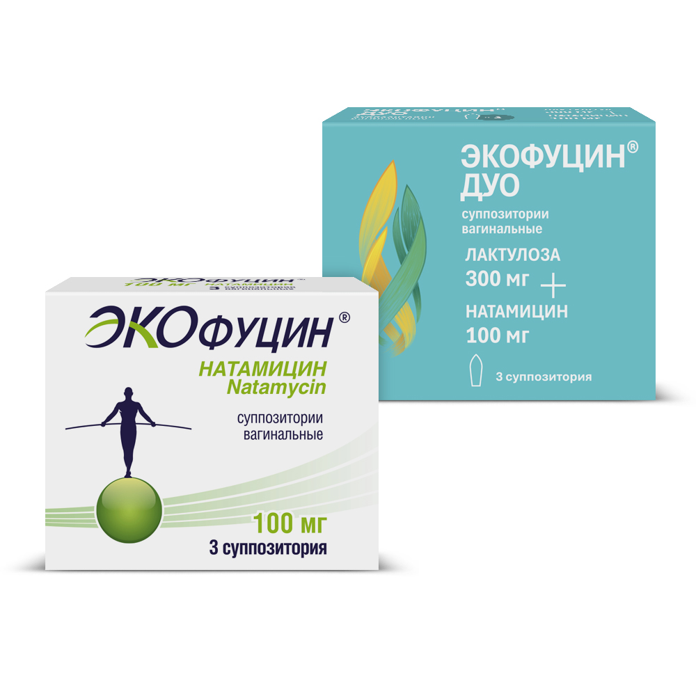 Изображение товара Набор ЭКОФУЦИН 0,1 суппозитории вагинальные 3шт. + ЭКОФУЦИН ДУО 0,3+0,1 суппозитории вагинальные 3шт.