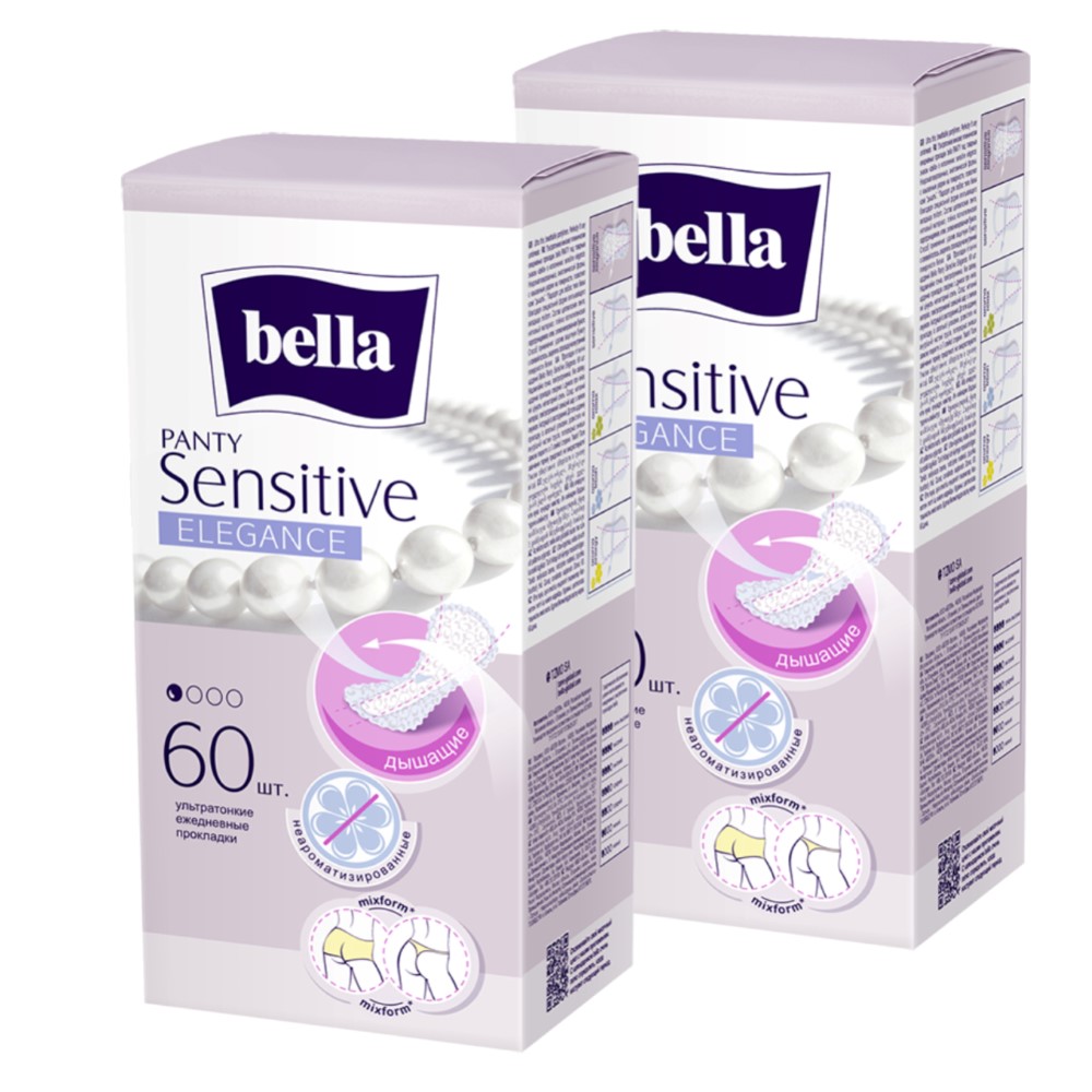 Изображение товара Набор Bella прокладки ежед panty sensitive elegance №60  из 2 уп со скидкой