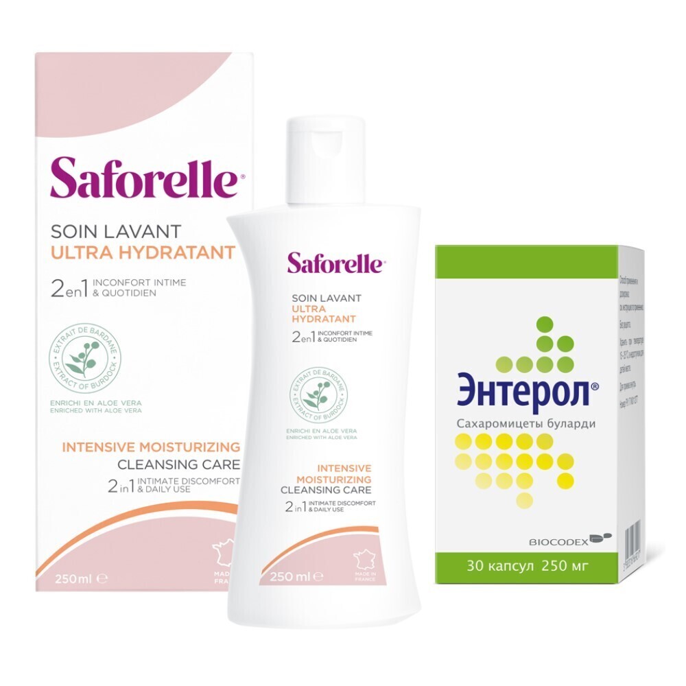 Изображение товара Набор САФОРЕЛЬ ИНТЕНСИВНОЕ УВЛАЖНЕНИЕ 250МЛ + ЭНТЕРОЛ №30 ФЛАКОН со скидкой