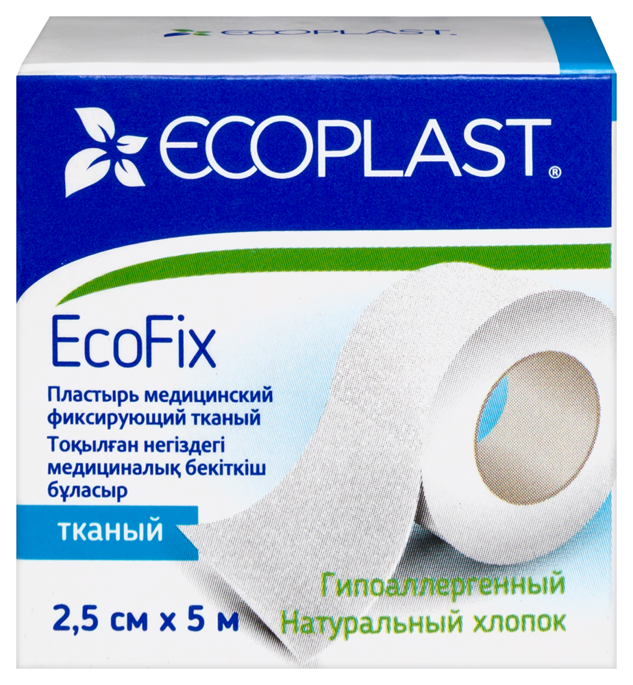 Изображение товара Ecoplast пластырь медицинский фиксирующий тканевый ecofix 2,5x5