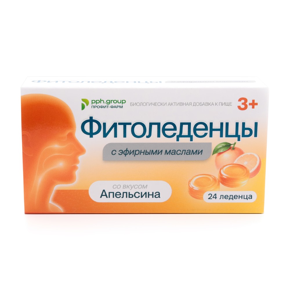 Изображение товара Фитоледенцы с эфирными маслами со вкусом апельсин 24 шт. леденцы массой 3250 мг