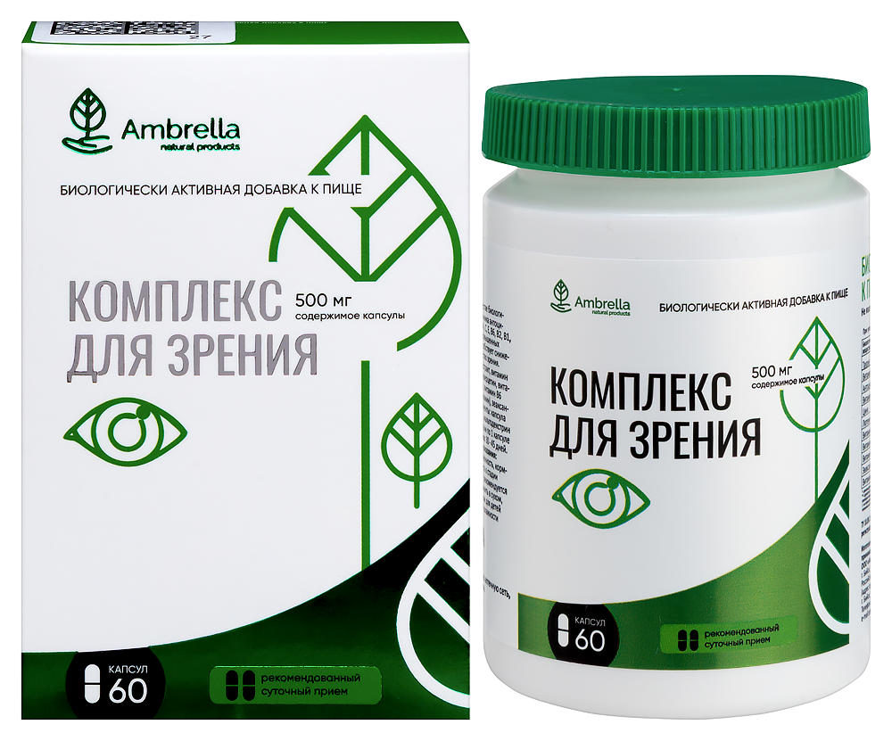 Изображение товара Ambrella комплекс для зрения 60 капсул по 500 мг для здоровья глаз Изображение товара Ambrella комплекс для зрения 60 капсул по 500 мг для здоровья глаз