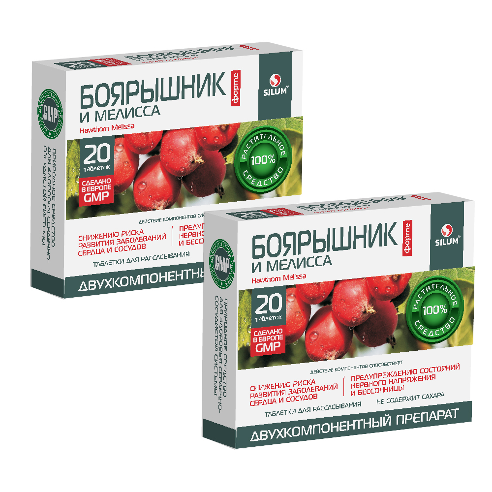 Изображение товара НАБОР БОЯРЫШНИК ФОРТЕ И МЕЛИССА СИЛУМ N20 ТАБЛ Д/РАССАС ПО 1100МГ комплект из 2 упаковок со скидкой