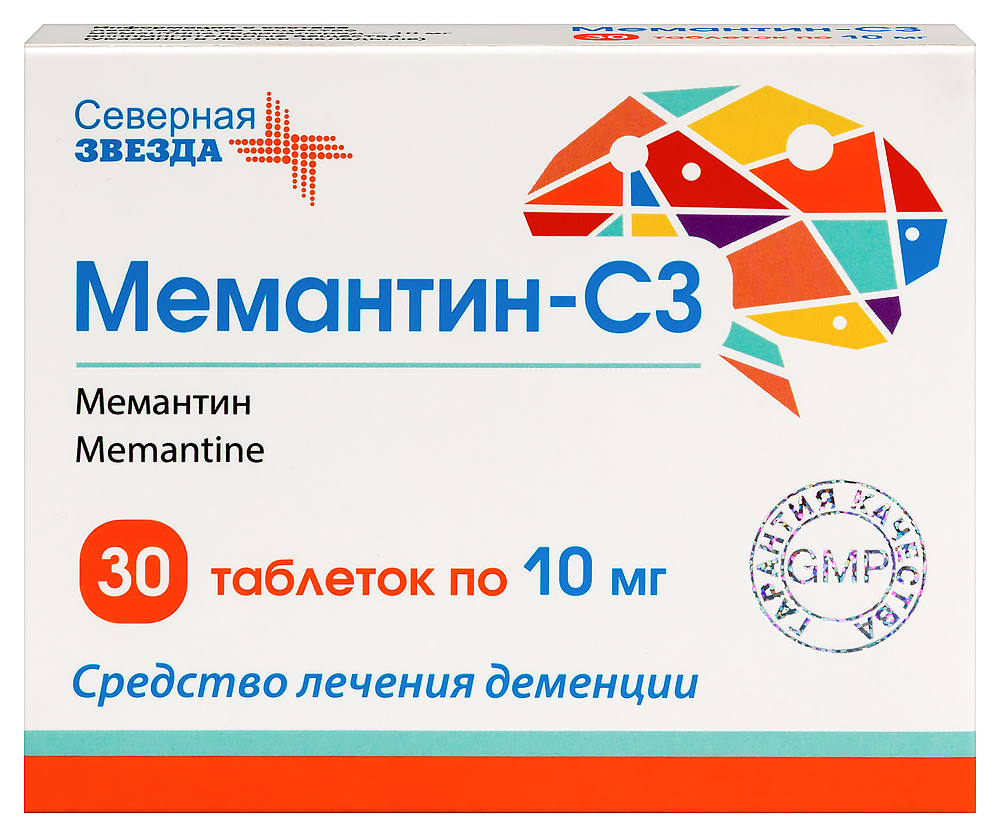 Изображение товара Мемантин-СЗ 10 мг 30 таблеток для лечения деменции Альцгеймера