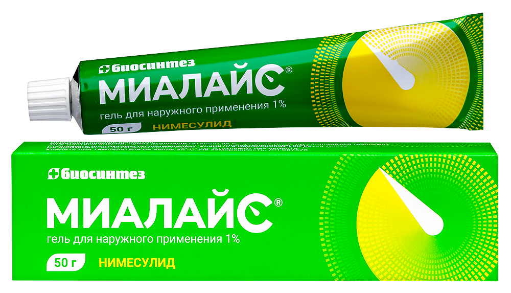 Изображение товара Миалайс 1% гель для наружного применения 50 гр - облегчение боли