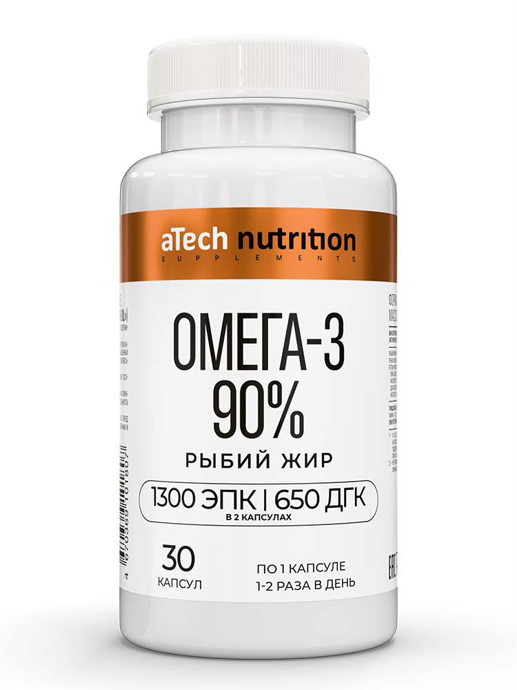 Изображение товара Atech nutrition омега-3 90% 30 шт. капсулы массой 1740 мг