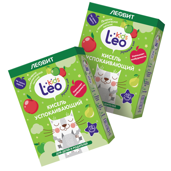 Изображение товара Набор из 2х уп. ЛЕОВИТ LEO KIDS кисель успокаивающий