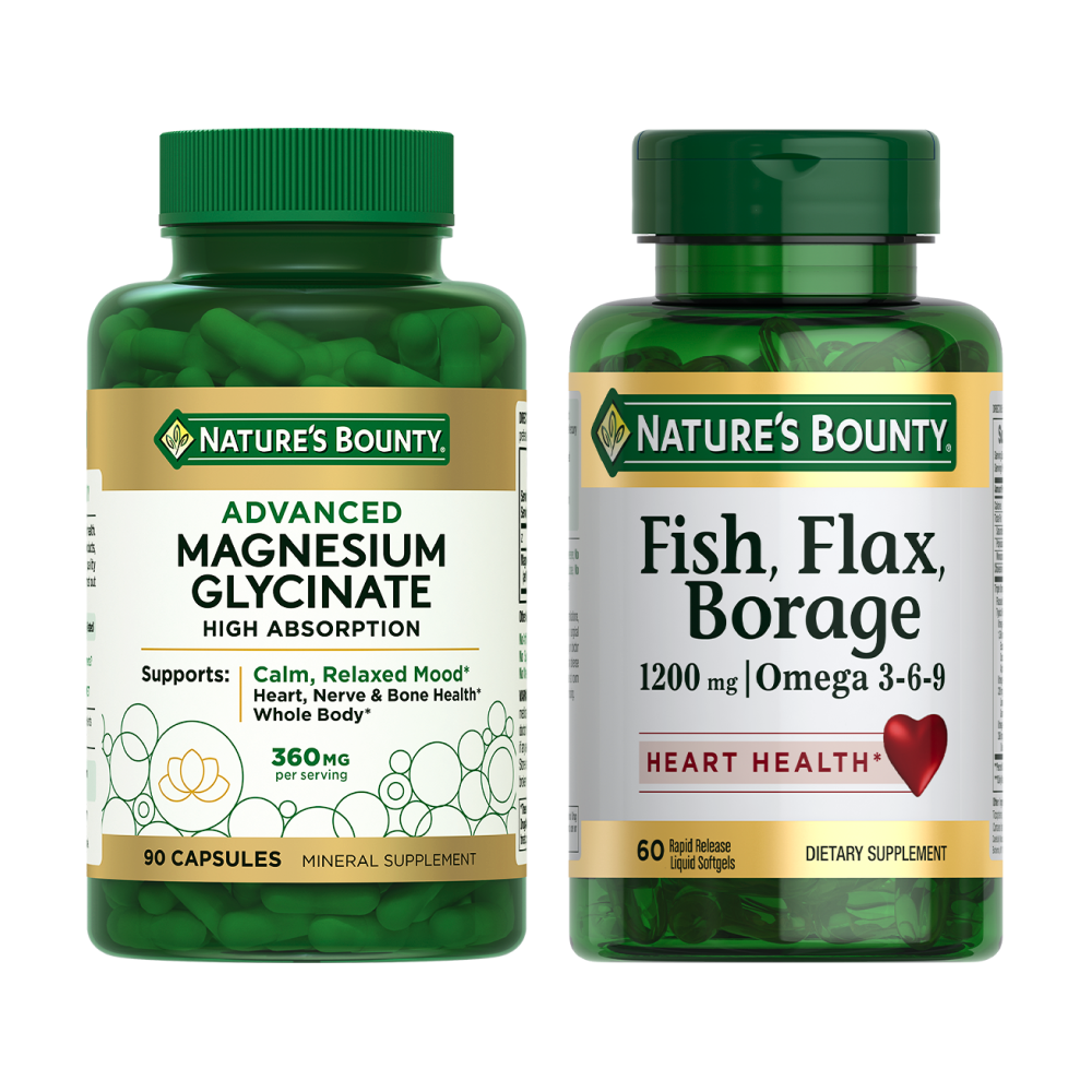 Изображение товара Набор Natures bounty Омега 3-6-9 №60 капс + Глицинат магния №90 капс со скидкой