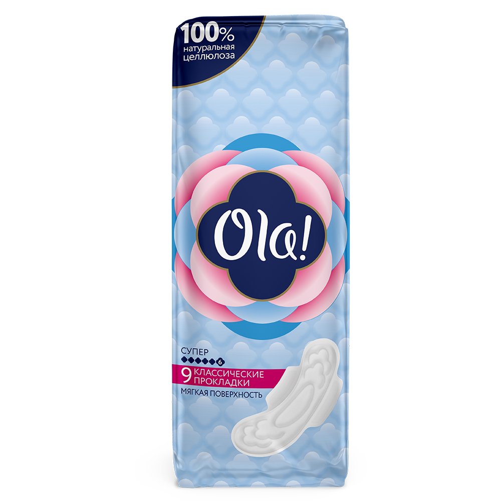 Изображение товара Ola прокладки Wings Super впитывающие 9 шт. для женской гигиены