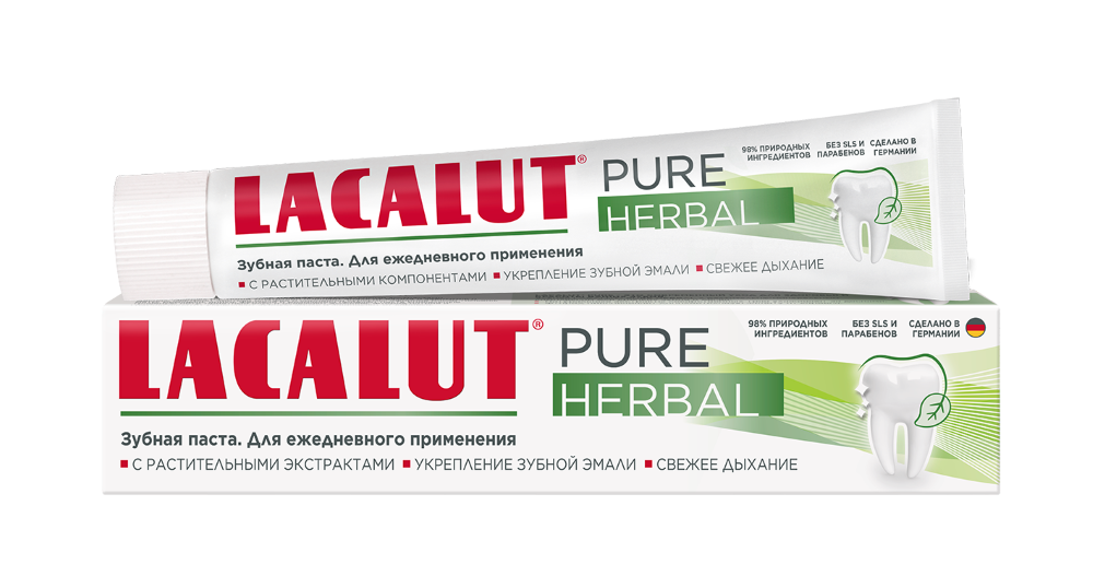 Изображение товара Lacalut зубная паста pure herbal 75 мл