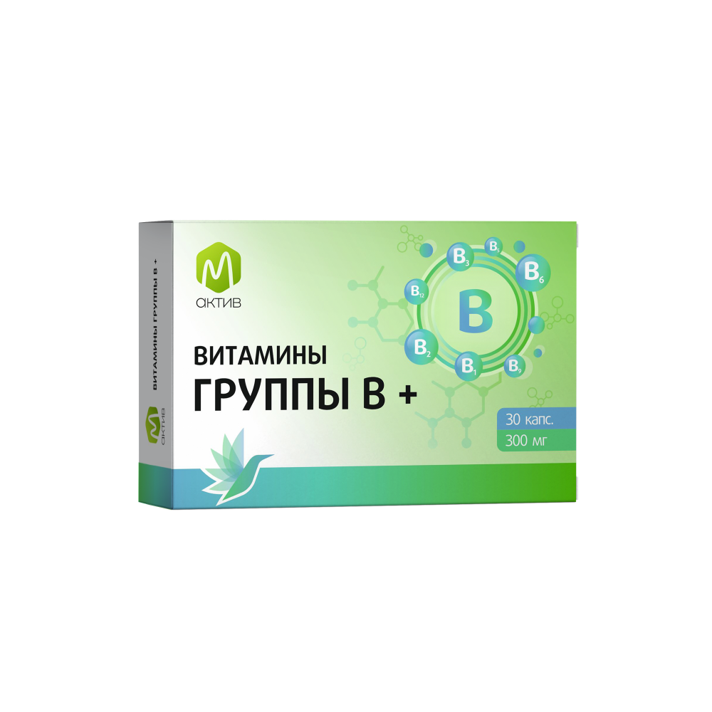 Изображение товара М актив витамины группы В+ 30 капсул по 300 мг - укрепление здоровья и нервной системы