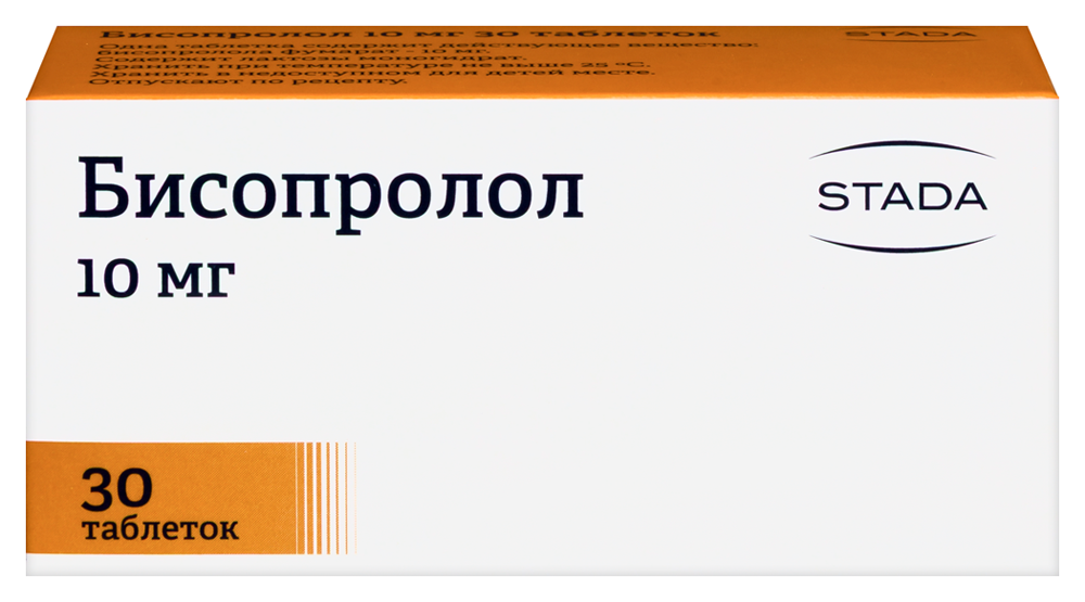Изображение товара Бисопролол 10 мг таблетки 30 шт для лечения гипертензии и болезней сердца