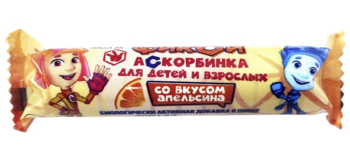 Изображение товара Аскорбинка для детей и взрослых 3 гр 10 шт жевательные таблетки с апельсиновым вкусом