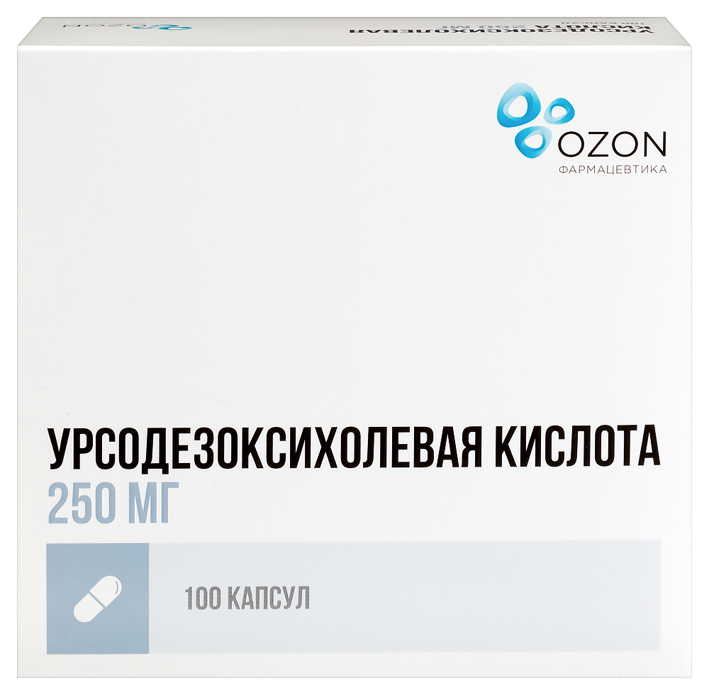 Изображение товара Урсодезоксихолевая кислота 250 мг 100 шт. капсулы для печени и желчного пузыря