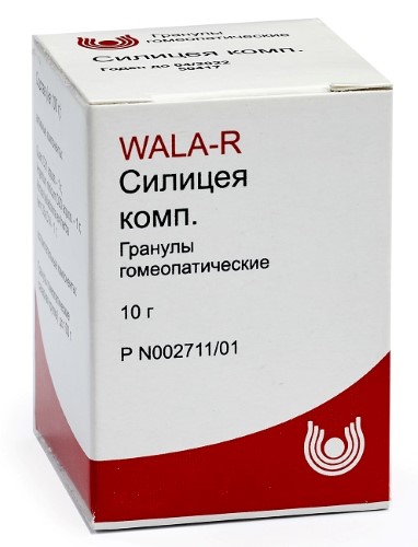 Изображение товара Гомеопатические гранулы Силицея комп 10 гр для лечения риносинуситов и отитов