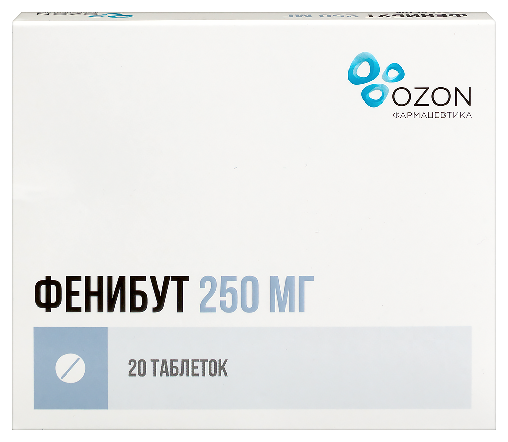 Изображение товара Фенибут 250 мг 20 таблеток для нервной системы и сна