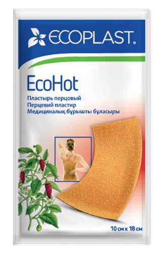 Изображение товара Ecoplast перцовый пластырь ecohot 10х18 см для боли в мышцах и суставах