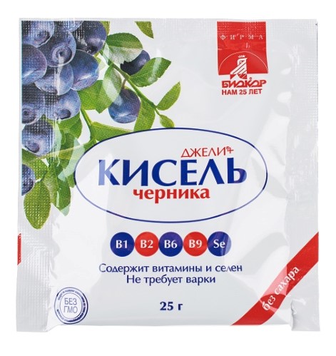 Изображение товара Джели+кисель черника 25 гр порошок гранулированный