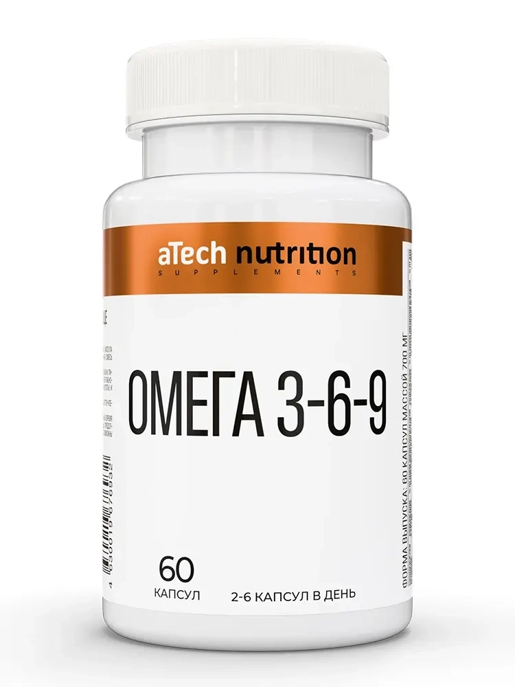 Изображение товара Atech nutrition омега 3-6-9 60 шт. капсулы массой 700 мг Изображение товара Atech nutrition омега 3-6-9 60 шт. капсулы массой 700 мг