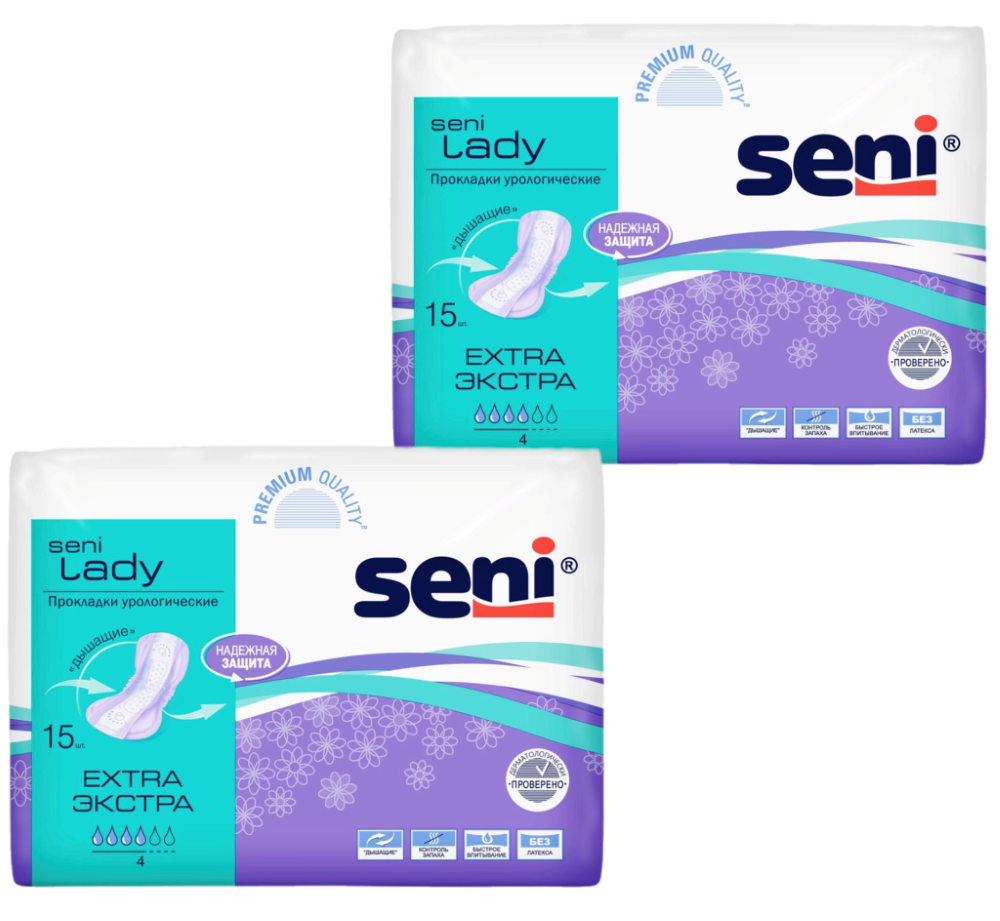 Изображение товара Набор Seni lady прокладки уролог extra №15  из 2 уп со скидкой