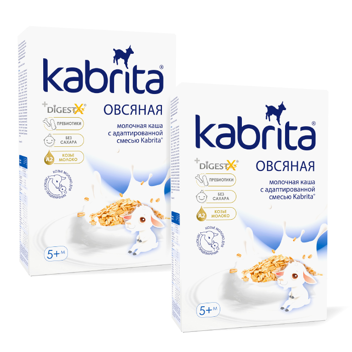 Изображение товара Набор KABRITA: каша овсяная на козьем молочке - 2 упаковки