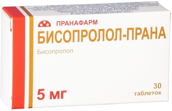 Изображение товара Бисопролол-прана 5 мг таблетки для лечения гипертензии и стенокардии