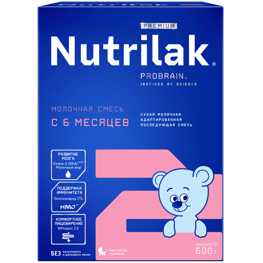Изображение товара Nutrilak premium 2 сухая молочная смесь для детей 6-12 мес 600г Изображение товара Nutrilak premium 2 сухая молочная смесь для детей 6-12 мес 600г