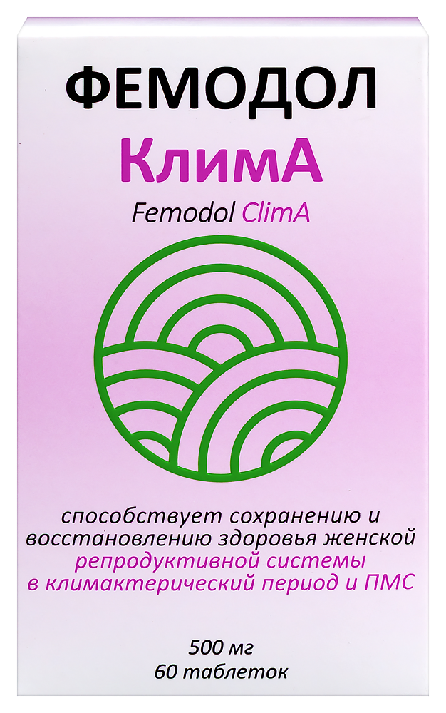 Изображение товара Фемодол клима 60 таблеток для облегчения симптомов менопаузы и ПМС Изображение товара Фемодол клима 60 таблеток для облегчения симптомов менопаузы и ПМС