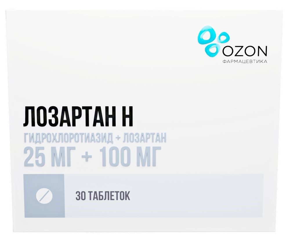 Лозартан н 25 мг+100 мг 30 шт. блистер таблетки, покрытые пленочной  оболочкой - цена 346 руб., купить в интернет аптеке в Москве Лозартан н 25  мг+100 мг 30 шт. блистер таблетки, покрытые пленочной оболочкой, инструкция  по применению