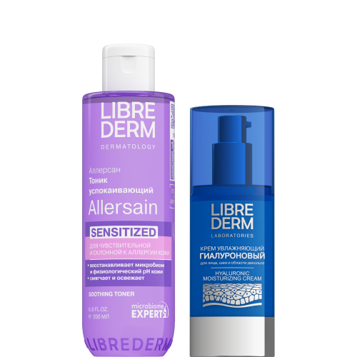 Изображение товара Набор ЛИБРИДЕРМ: крем для лица гиалуроновый + тоник ALLERSAIN для чувствительной кожи