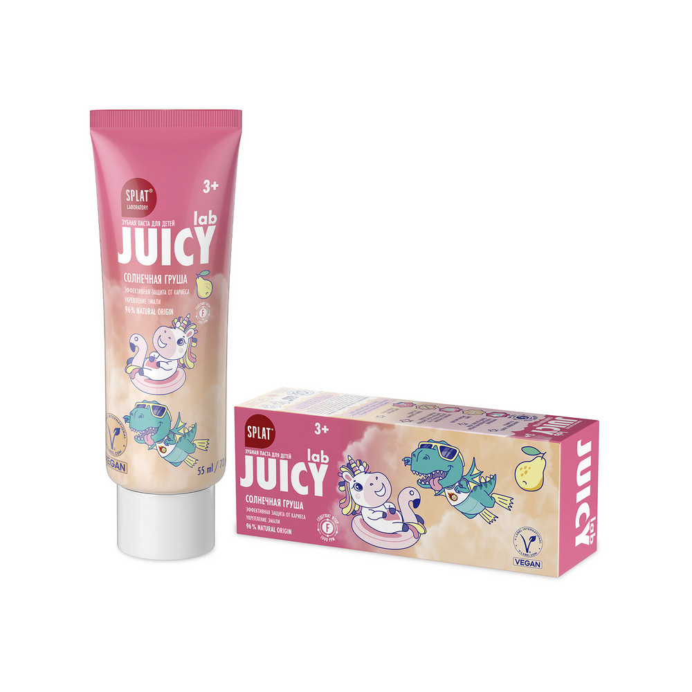 Изображение товара Сплат juicy lab зубная паста с фтором солнечная груша для защиты от кариеса детская 72 гр