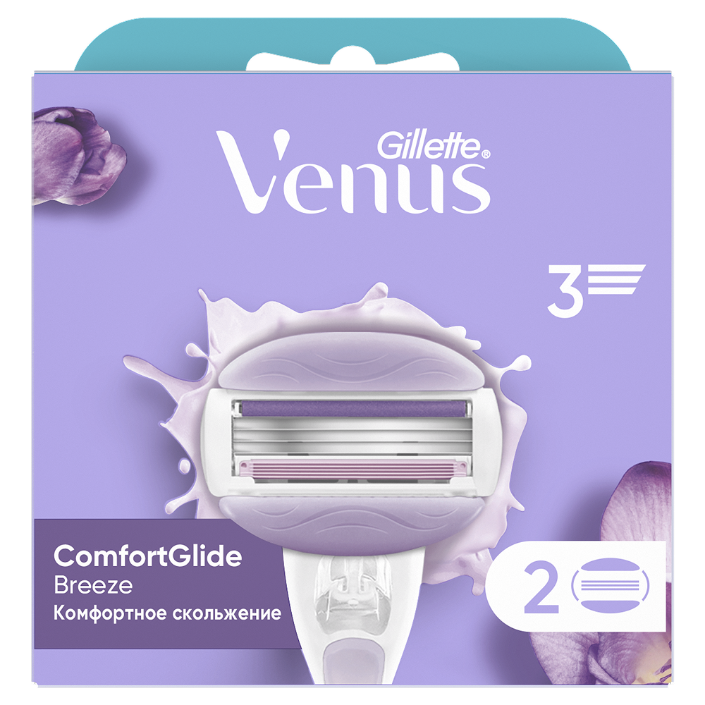 Изображение товара Gillette Venus ComfortGlide Breeze сменные кассеты 2 шт с гелевыми подушечками