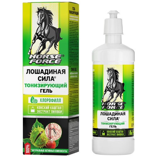 Изображение товара Тонизирующий гель для вен с конским каштаном и пиявкой 500 мл Лошадиная сила