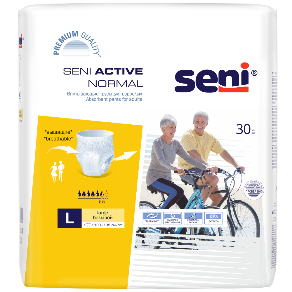 Изображение товара Seni active normal трусы впитывающие размер large 100-135 см 30 шт