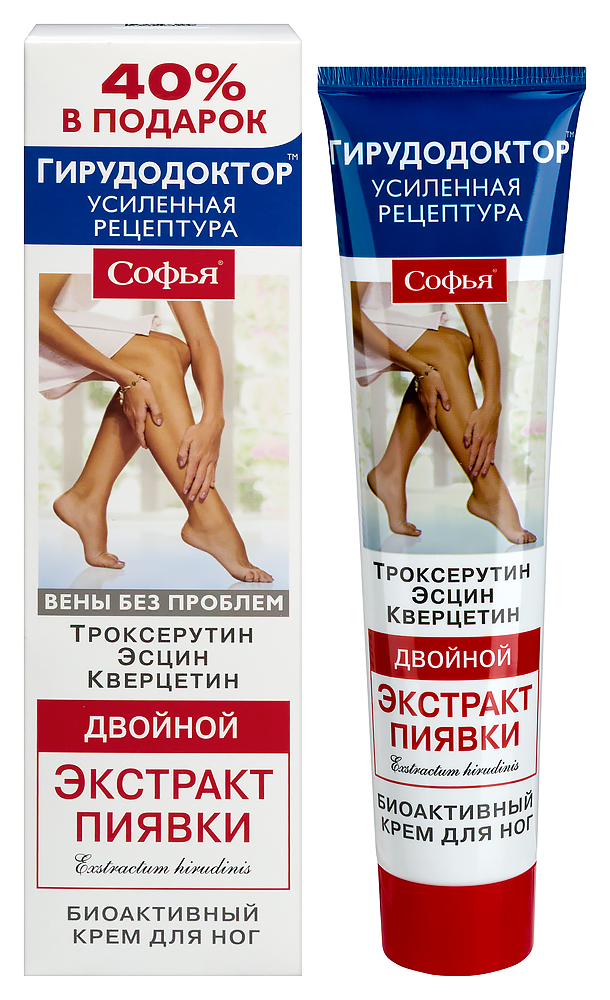 Изображение товара Софья крем для ног двойной экстракт пиявки с троксерутином 125 мл антивенозный уход Изображение товара Софья крем для ног двойной экстракт пиявки с троксерутином 125 мл антивенозный уход