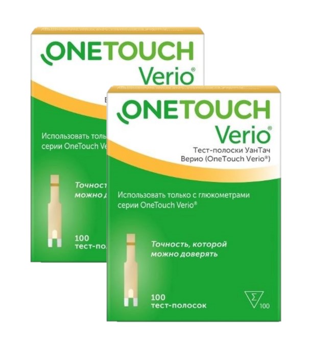 Изображение товара Набор тест-полоски One touch verio №100 из 2 уп Изображение товара Набор тест-полоски One touch verio №100 из 2 уп