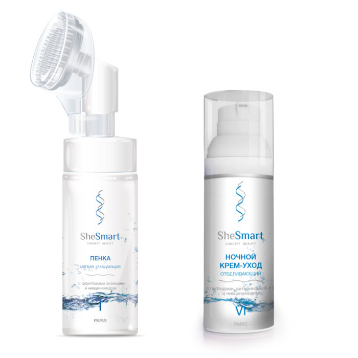 Изображение товара Набор Shesmart: Пенка очищающая + Ночной крем-уход