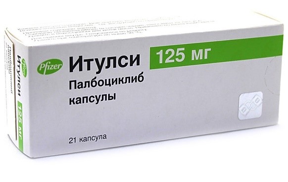 Изображение товара Итулси 125 мг - капсулы для лечения рака молочной железы HR+ HER2- 21 шт.