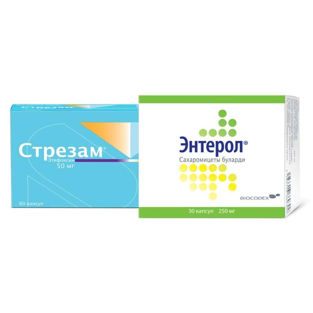Изображение товара Набор Стрезам 50мг N60 капс + Энтерол 250мг N30 капс/блистер со скидкой Изображение товара Набор Стрезам 50мг N60 капс + Энтерол 250мг N30 капс/блистер со скидкой