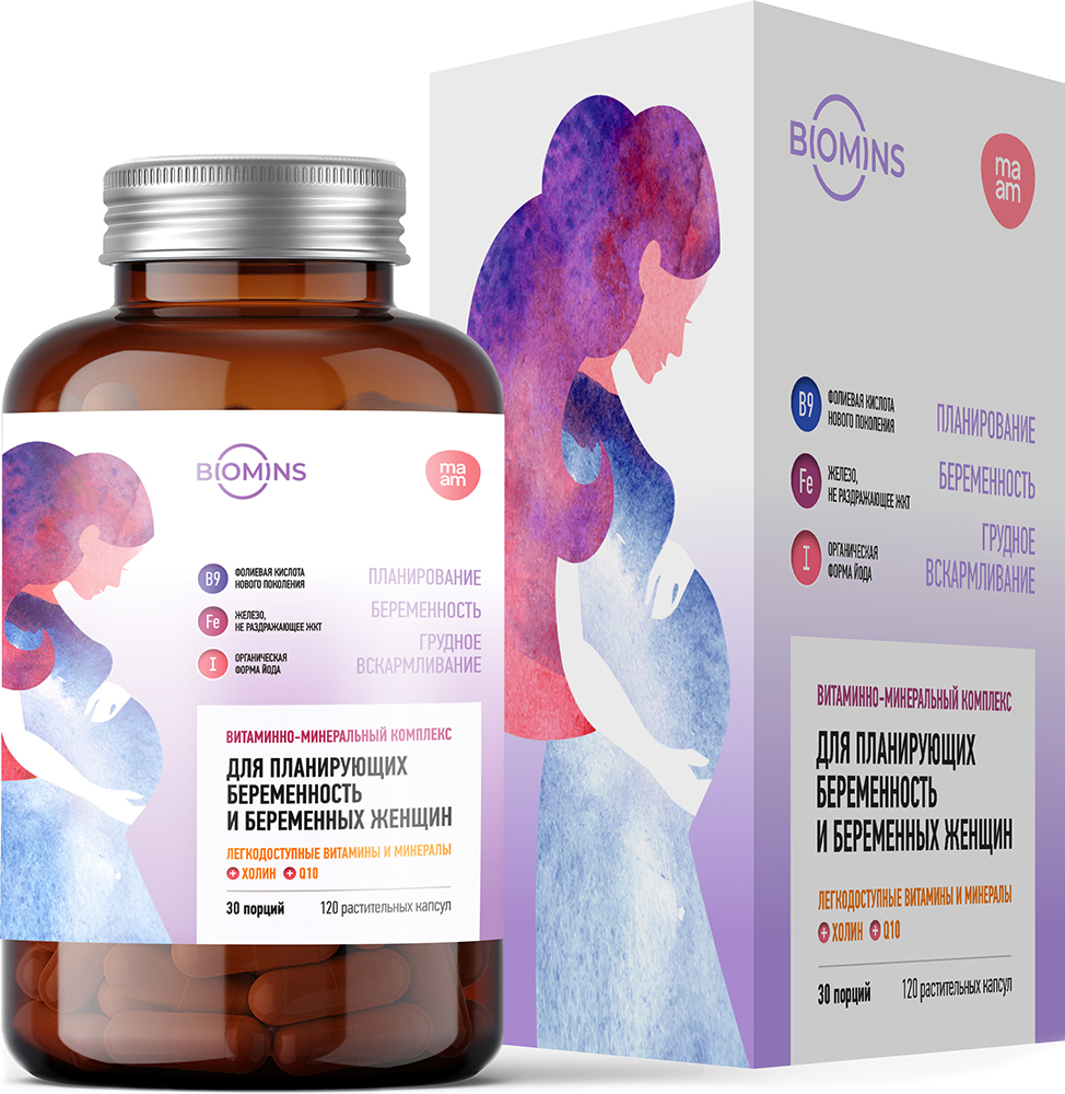 Изображение товара Biomins витаминно-минеральный комплекс для беременных 120 капсул